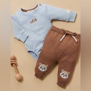 PUREBABY Raccoon 2-Piece Set